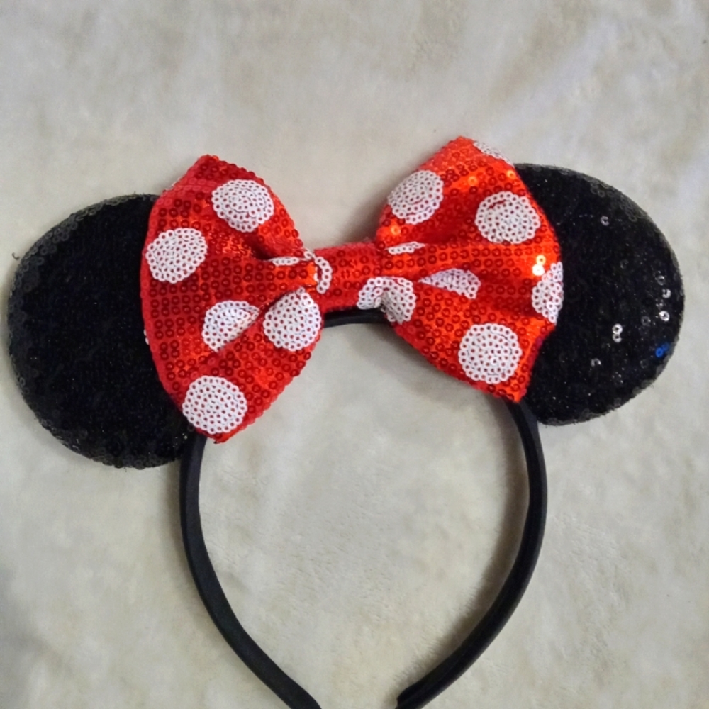 Disney Minnie Mouse Red and Black Sequin Headband